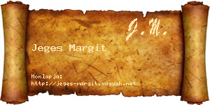Jeges Margit névjegykártya